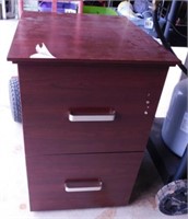 2 drawer wood look file cabinet, 17" x 20" x 25"