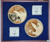 2  Classic Eagles  Proof   376 g of CU gold plated
