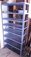 8 shelf metal shelving unit, 30" x 12" x 61.5"
