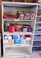Metal storage cabinet w/ 4 shelves & drop doors,