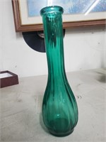 teal glass vase
