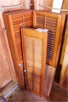 2 sets of 4 panel wood shutters - 1 set of 2