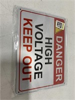 DANGER HIGH VOLTAGE METAL SIGN 10 x7IN 3PCS