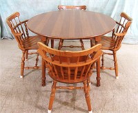 MAPLE TELL CITY TABLE+S BENT& BROS COLONIAL CHAIRS