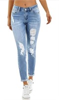 RHODANTHE LADIES SKINNY BOYFRIEND, LIGHT, BLUE