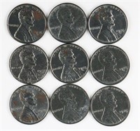 (9) x 1943 WWII STEEL LINCOLN PENNIES