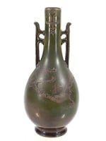 Chinese Dragon Glazed Vase w/ Double Handles