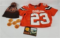 Browns Jersey, Hat, Postcards, Buttons