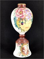 Hand Painted Ornate Pottery Vase w/ Pedestal Base