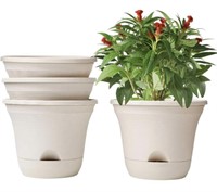 T4U SELF WATERING PLANTER POT ROUND BEIGE 7.5