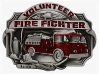 VOLUNTEER FIRE FIGHTER BELT BUCKLE