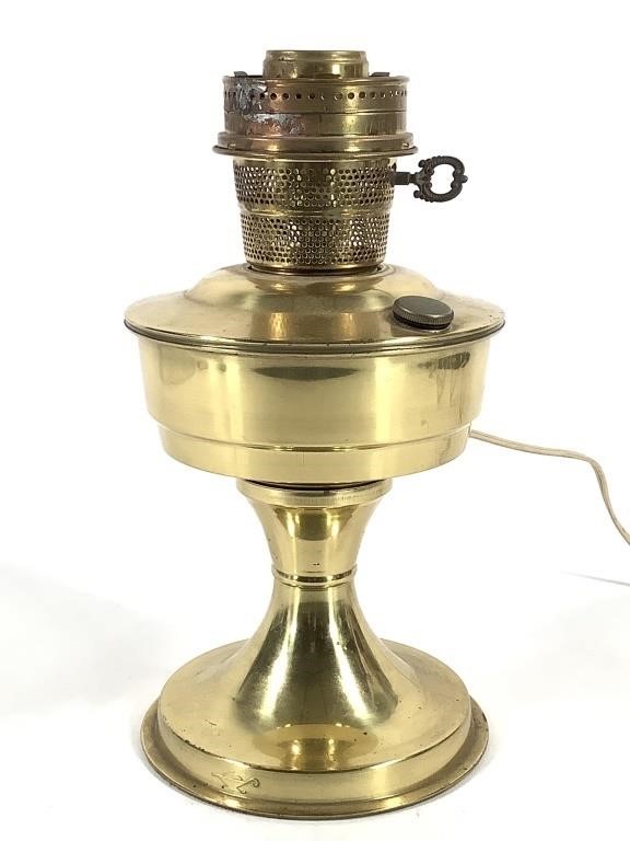 Aladdin Model Brass Oil Lamp w/ Electric Adapter