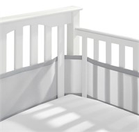 BREATHABLEBABY MESH LINER FOR CRIBS (GREY) 11 X