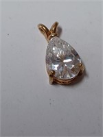 Marked HGE Clear Stone Pendant- 3.5g