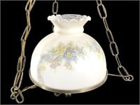 Floral Hanging Oil Style Lamp w/ Shade