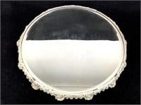 Painted Royal Chicago Silver Plate Mirror Plateau