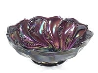 Imperial Carnival Glass Bowl, Amethyst Acanthus