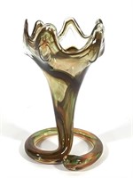 Free Form Art Glass Vase Tulip Trumpet