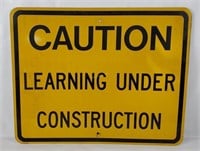 Caution Construction Metal Road Sign