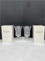 Pair of BLOCK Crystal OLYMPIC 7” Hurricane Lamps