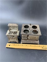 2 Antique salesman samples stoves, missing parts