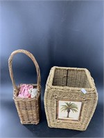 Several embroidery baskets