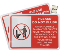 EYOLOTY PLEASE DO NOT FLUSH SIGN 2 PACK,7INX10IN