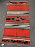 Cotton Navajo style rug 32" x 64"