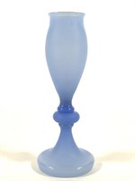 Blue Opaline Vase w Translucent Glass
