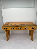 Hand Painted Pine Country Heart Bench