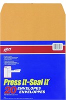 HILROY PRESS-IT SEAL-IT KRAFT ENVELOPES, 10 X