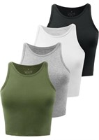 KOLE MEEGO SET OF 4 CROPPED TANK TOPS (GREEN,