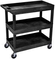 LUXOR EC111-B Tub Storage Cart 3 Shelves -