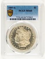 Coin 1897-S Morgan Silver Dollar-PCGS-MS60
