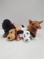 4 Beanie Baby Dogs