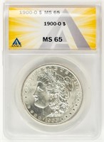 Coin 1900-O Morgan Silver Dollar-ANACS MS65