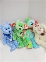 4 Beanie Baby Bears