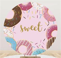 YEELE 6X6FT COLORFUL DONUTS ROUND BACKDROP CUTE