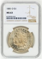 Coin 1881-O Morgan Silver Dollar-NGC-MS63