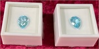 11 - LOT OF 2 SKY BLUE TOPAZ GEMSTONES (G15)