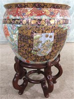 ORIENTAL KOI FISH BOWL W/ STAND