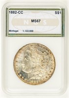 Coin 1882-CC Morgan Silver Dollar-NGS-MS67