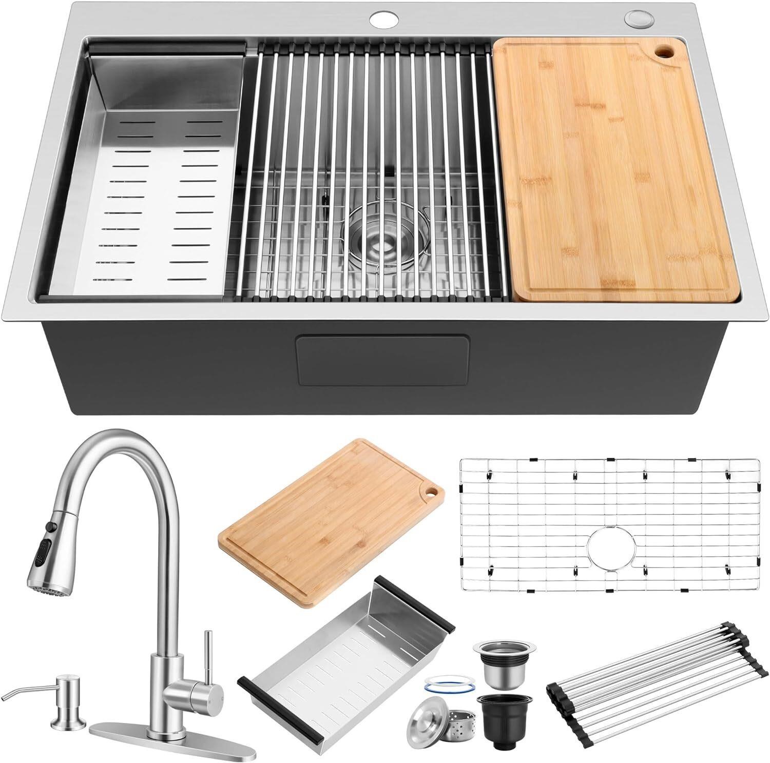 $280  Homikit 33 x 22 Inch Kitchen Sink with Fauce