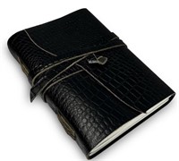 WANDERINGS BLACK ALLIGATOR PRINT LEATHER JOURNAL