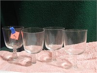4ct Stemed Water Goblets 5" T