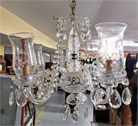 hanging chandelier w/glass prisms