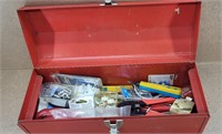 Vintage Metal Tool Box w Contents