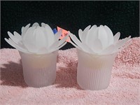 2ct Frosted Glass & Plastic Lighted Candles