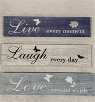 WOODEN SIGNS 12x2.75IN 3SIGNS