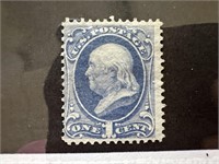 #156 UNUSED RARE SOUND STAMP 1873 FRANKLIN